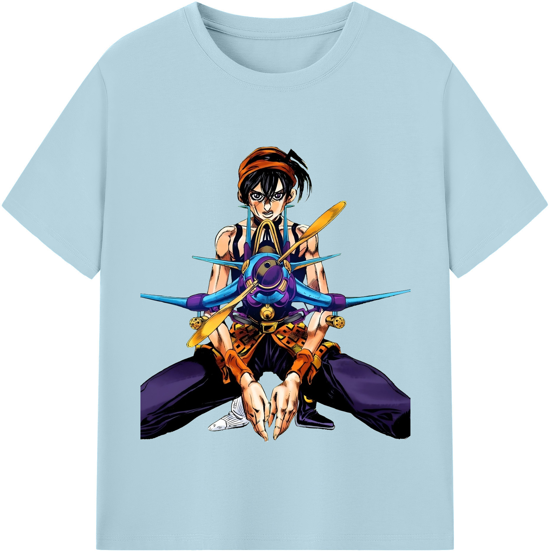（画像用） ジョジョの奇妙な冒険 ナランチャ?ギルガ JoJo's Bizarre Adventure Narancia Ghirga 綿100％半袖Tシャツ（フロントプリント）